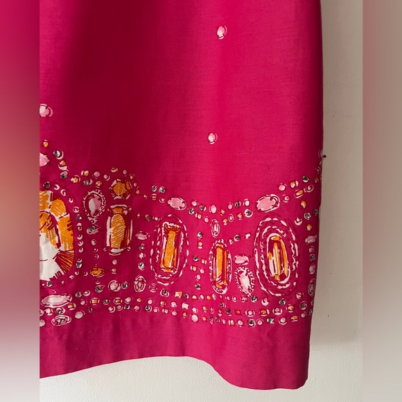 Lilly‎ Pulitzer Shift Dress Size 6 Pink Embellished Preppy Knee Length Jersey - Picture 5 of 16